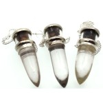 Tigers Eye and Quartz Gemstone Vial Pendulum